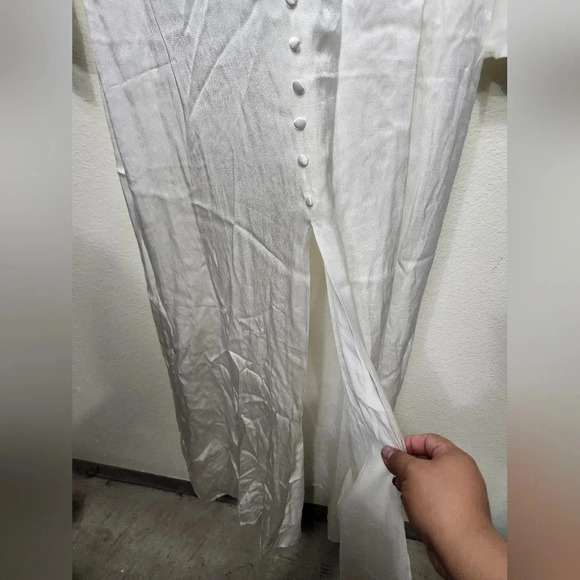 Lulus Elegant Celebration White Satin Long Sleeve Slip Maxi Dress XL Wedding - Picture 8 of 12